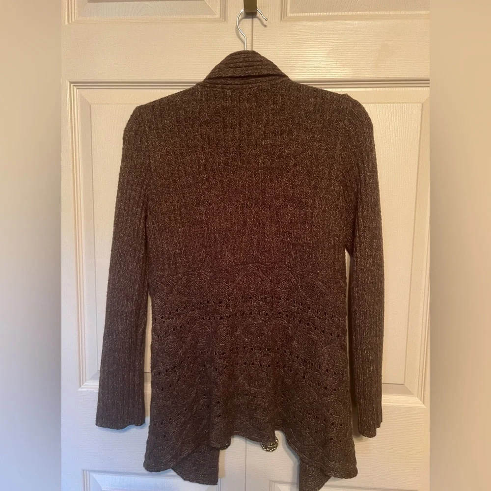 89th & Madison Chocolate Open-Front Cardigan